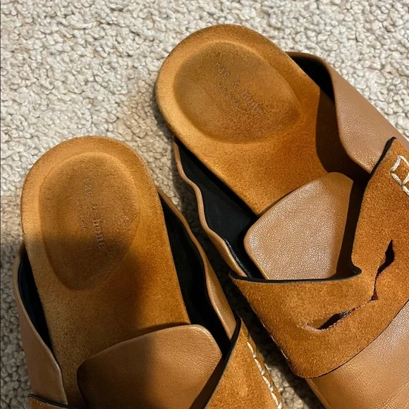 Rag & Bone Cinnamon Leather Ansley Slip On Loafer Mules - Picture 7 of 7